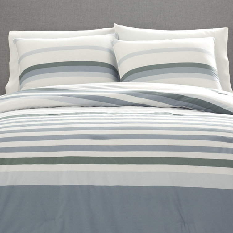 Full/Queen Nautical Cotton Striped Duvet Cover Set