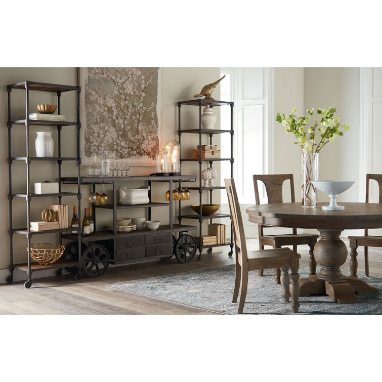 Transitional Weathered Teak 48" Round Reclaimed Wood Dining Table