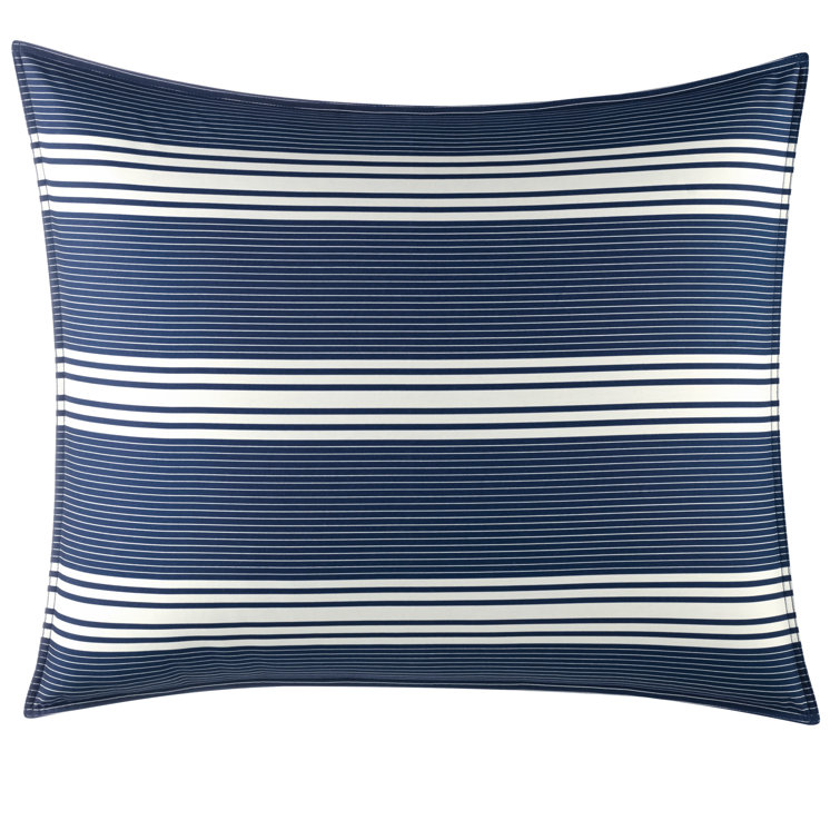 Navy Twin Cotton Reversible Comforter Set with Sham
