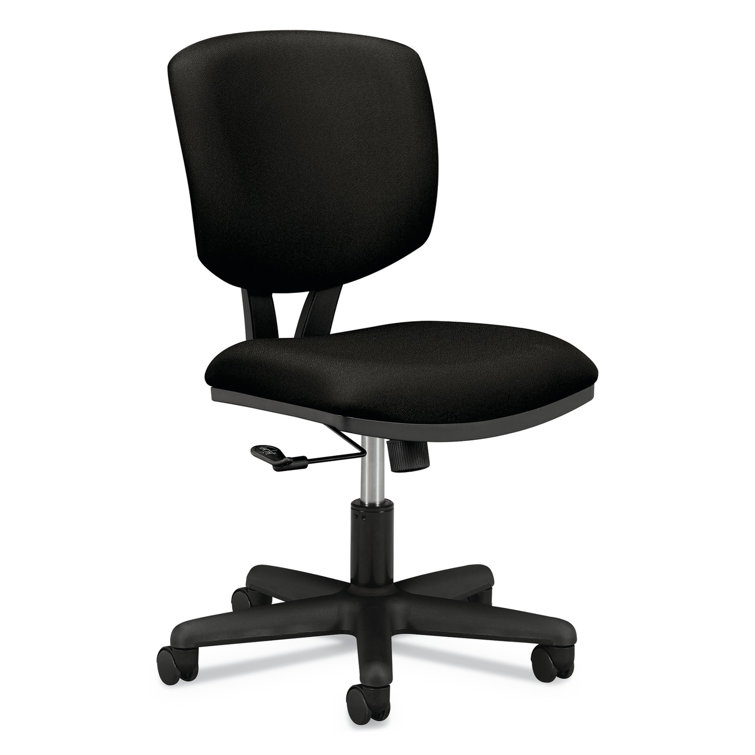 Black Adjustable Swivel Task Chair with Fabric Seat