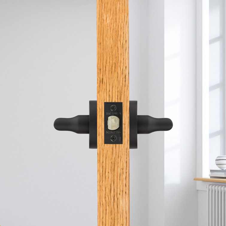 Satin Black Solid Brass Contemporary Round Rose Lever