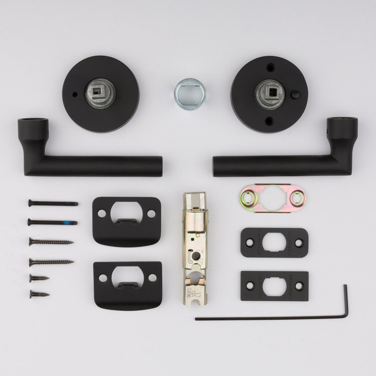 Satin Black Brass Contemporary Privacy Tube Lever