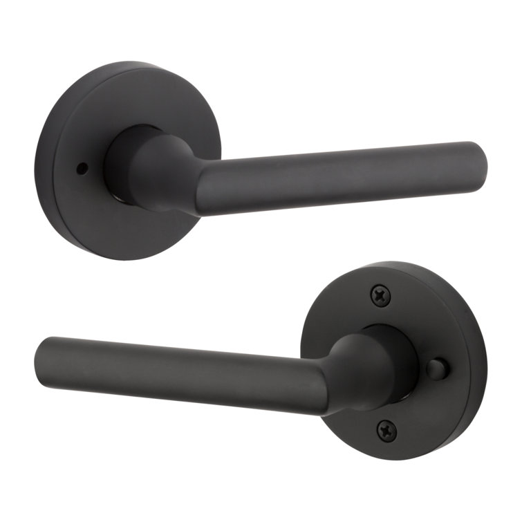 Satin Black Brass Contemporary Privacy Tube Lever