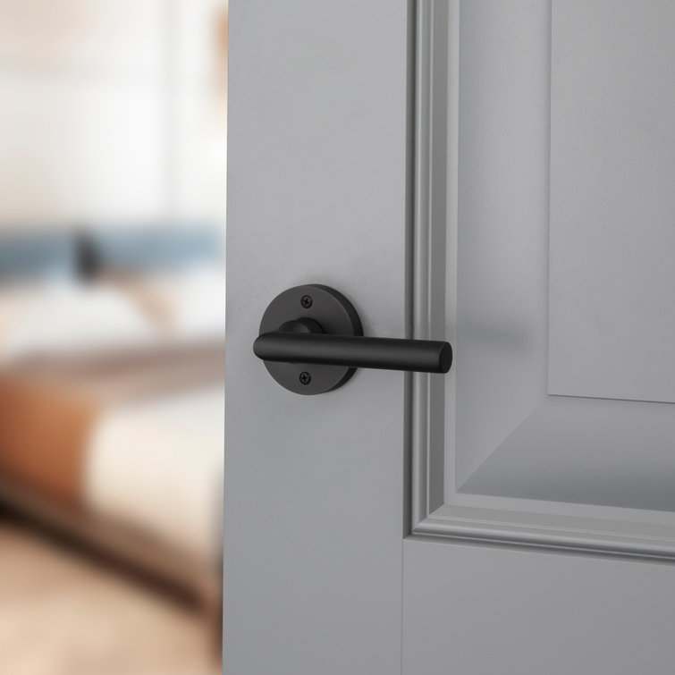Satin Black Brass Contemporary Privacy Tube Lever