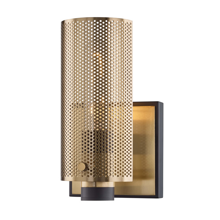 Modern Bronze and Aged Brass 1-Light Wall Sconce