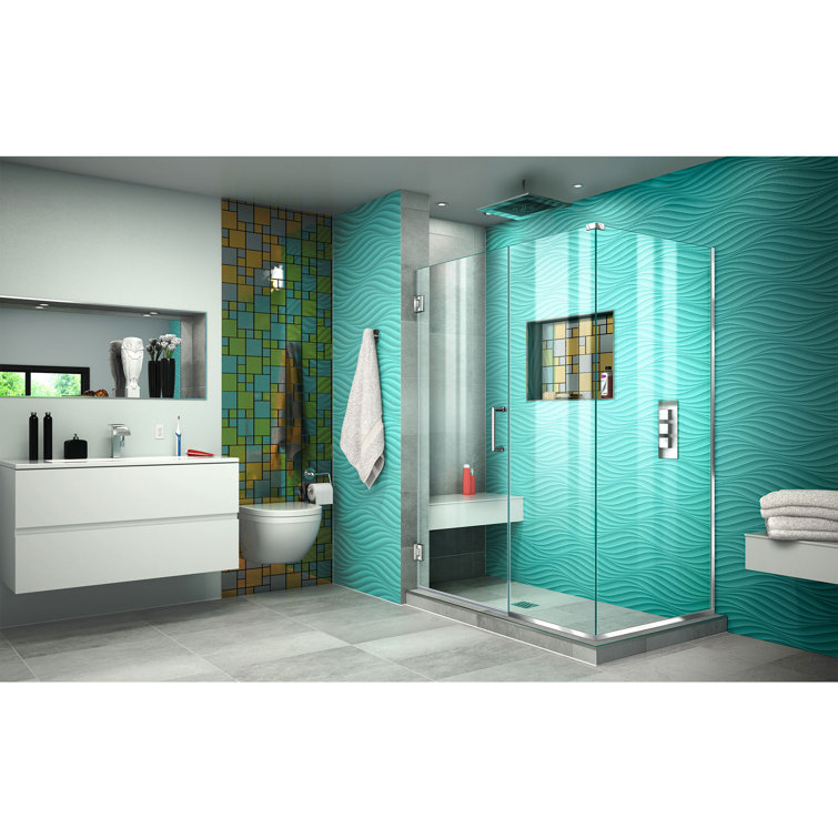 Unidoor Plus 36" Frameless Clear Glass Hinged Shower Enclosure