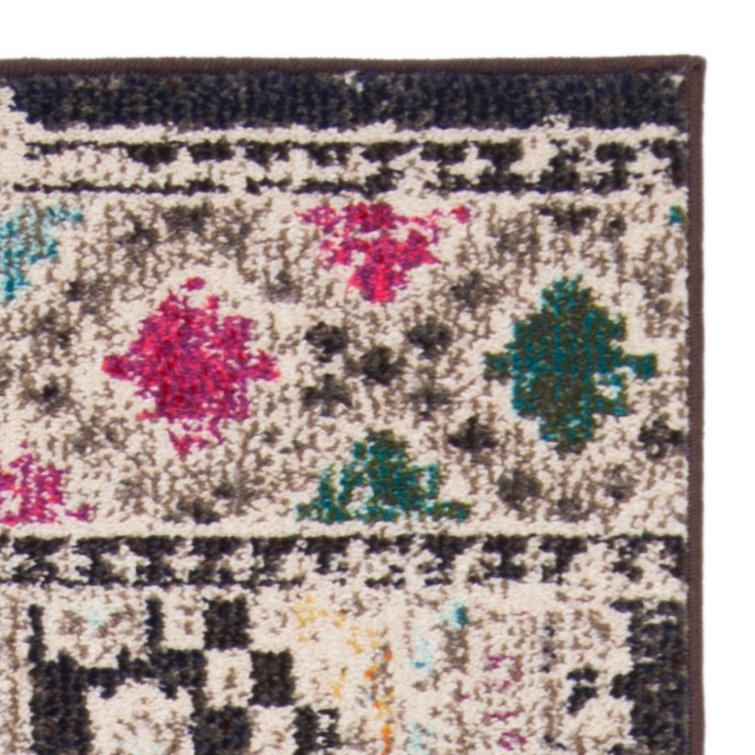 Chic Metro-Mod Black and Yellow Square Synthetic Area Rug