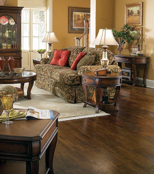 Brookhaven Traditional Brown Wood End Table with Storage