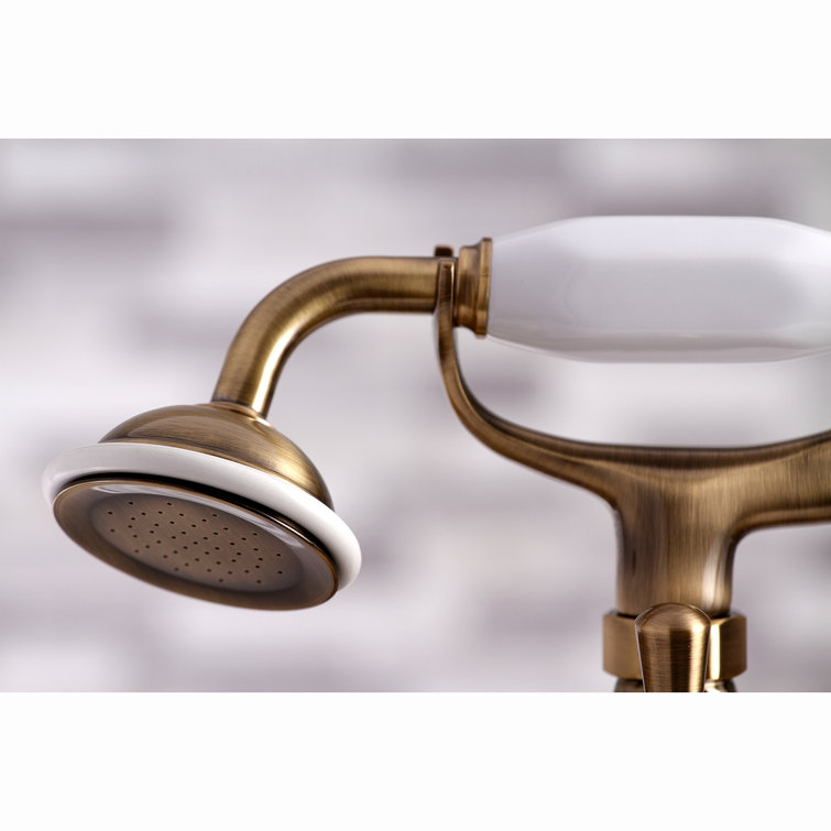 Antique Brass Clawfoot Tub Faucet with Hand Shower