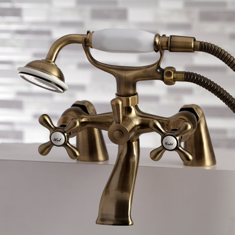 Antique Brass Clawfoot Tub Faucet with Hand Shower