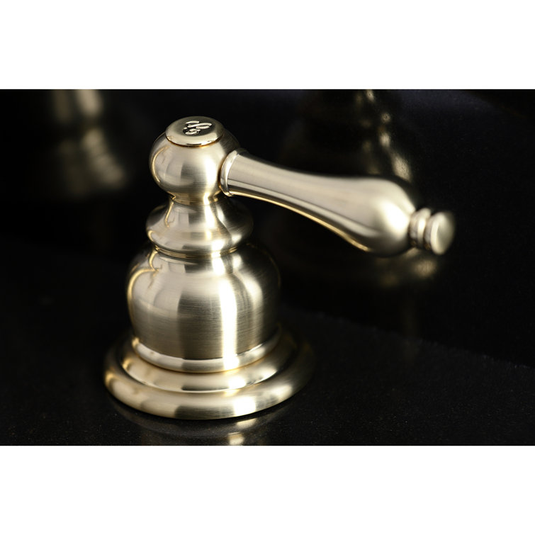 Traditional Elegance 8" Matte Black and Brushed Brass Widespread Bathroom Faucet