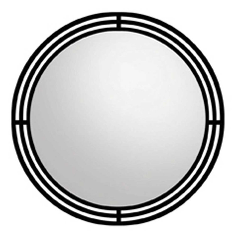 Asana Black Wrought Iron Round Framed Mirror