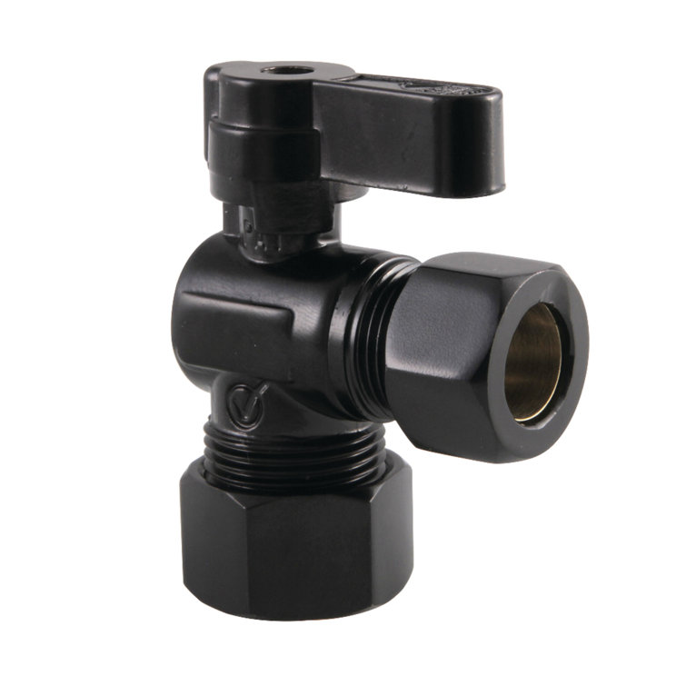 Matte Black Brass Quarter-Turn Angle Stop Valve
