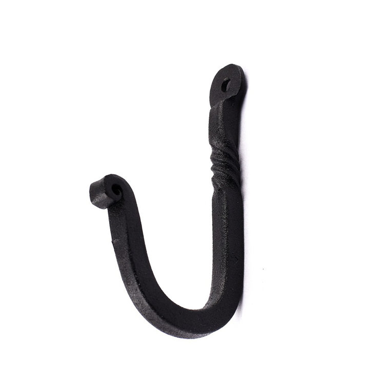Black Wrought Iron 3.5" Wall Mount Single Hook