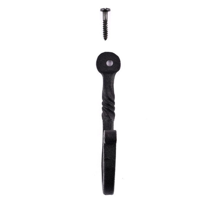 Black Wrought Iron 3.5" Wall Mount Single Hook