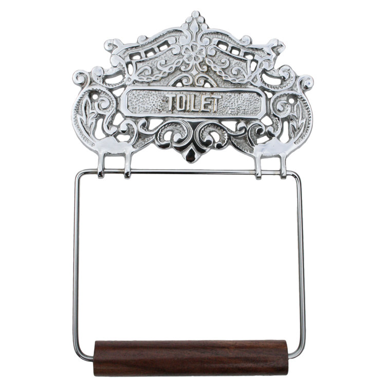 Antique Chrome Plated Brass Victorian Toilet Paper Holder