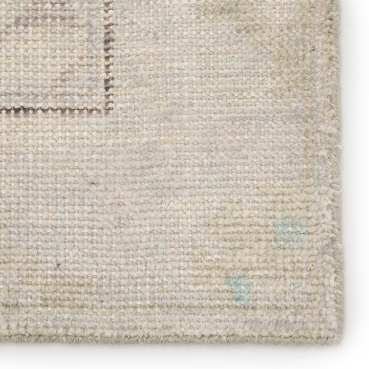 Hand-Knotted Gray Medallion Wool Runner Rug 2'6" x 8'