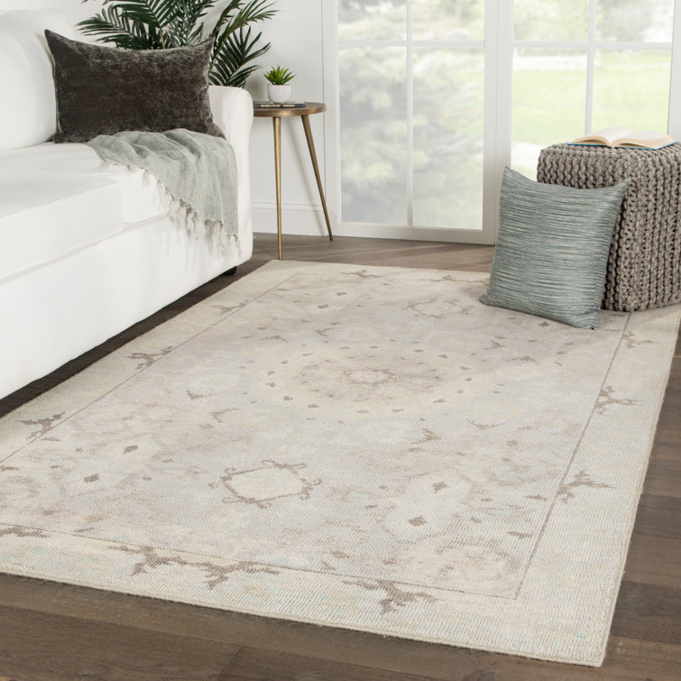 Hand-Knotted Gray Medallion Wool Runner Rug 2'6" x 8'