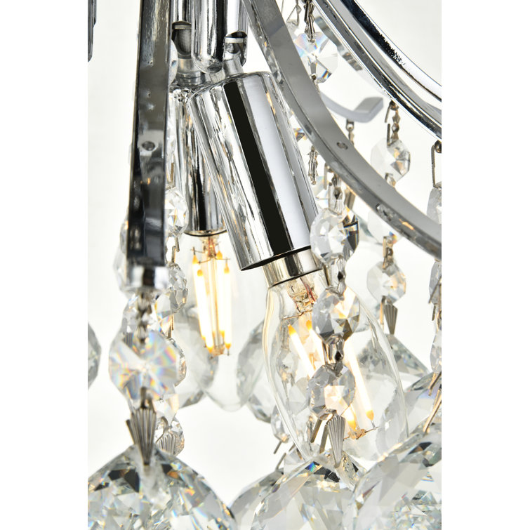 Elegant 12" Chrome LED Flush Mount with Clear Royal Cut Crystals