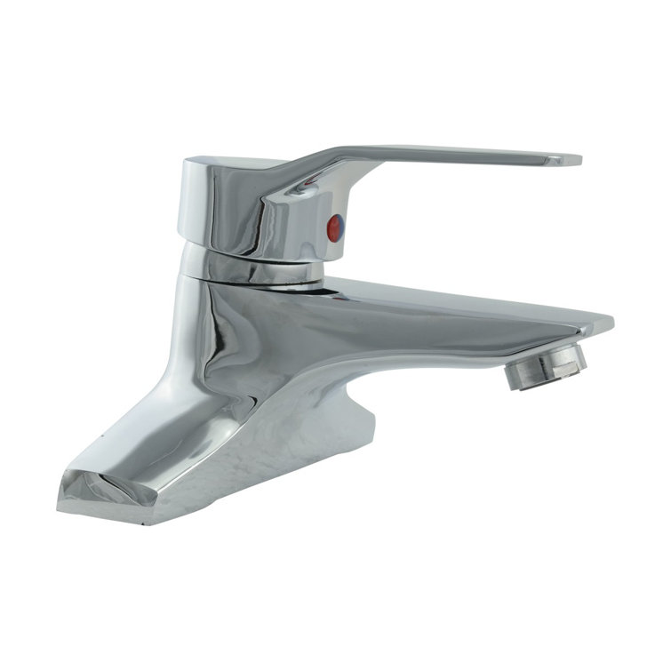 Chrome Plated Brass Centerset Bathroom Faucet with Porcelain Handle