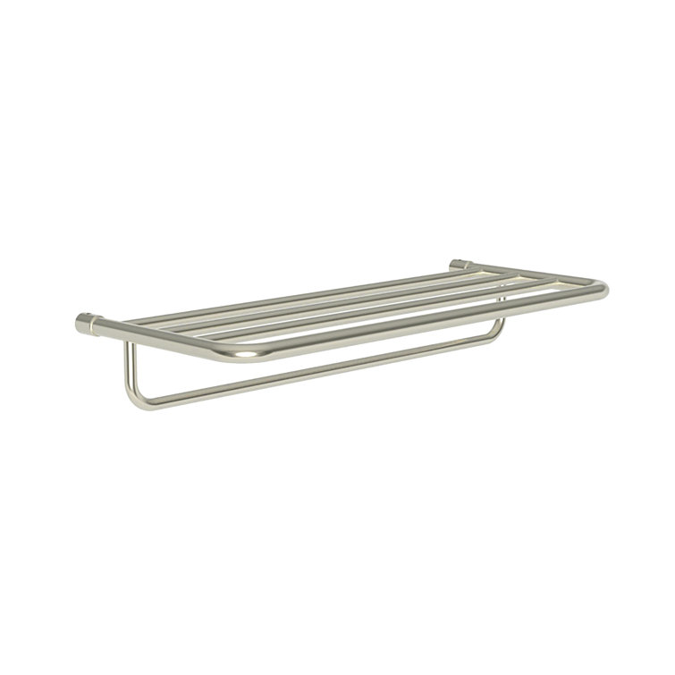Polished Nickel 20'' Rectangular Floating Shelf with Towel Bar