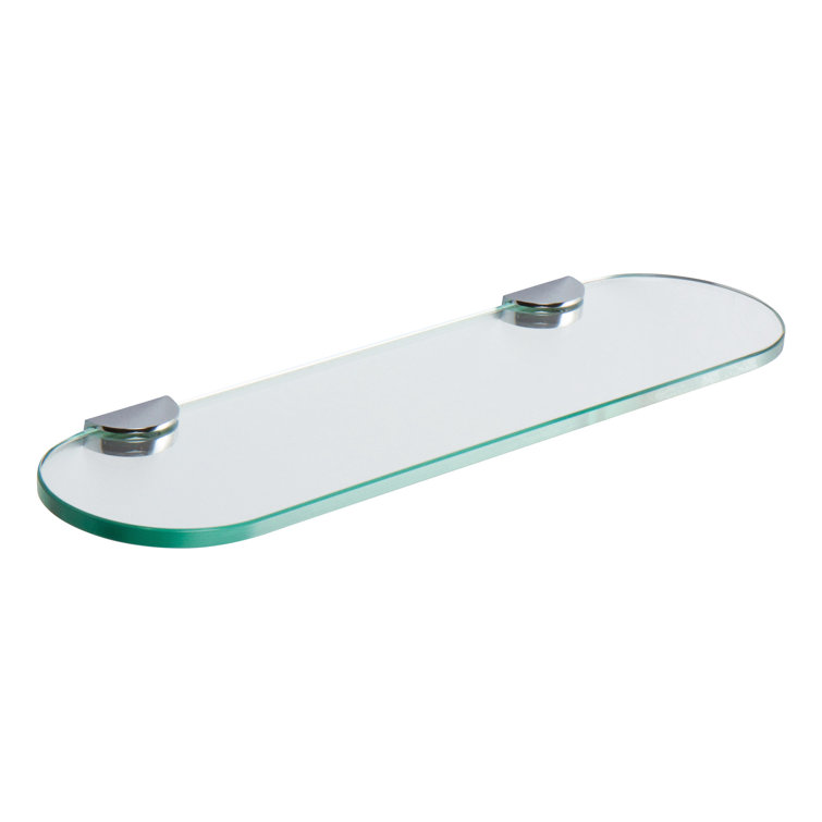 Satin Nickel Wall Mounted Glass Shower Shelf