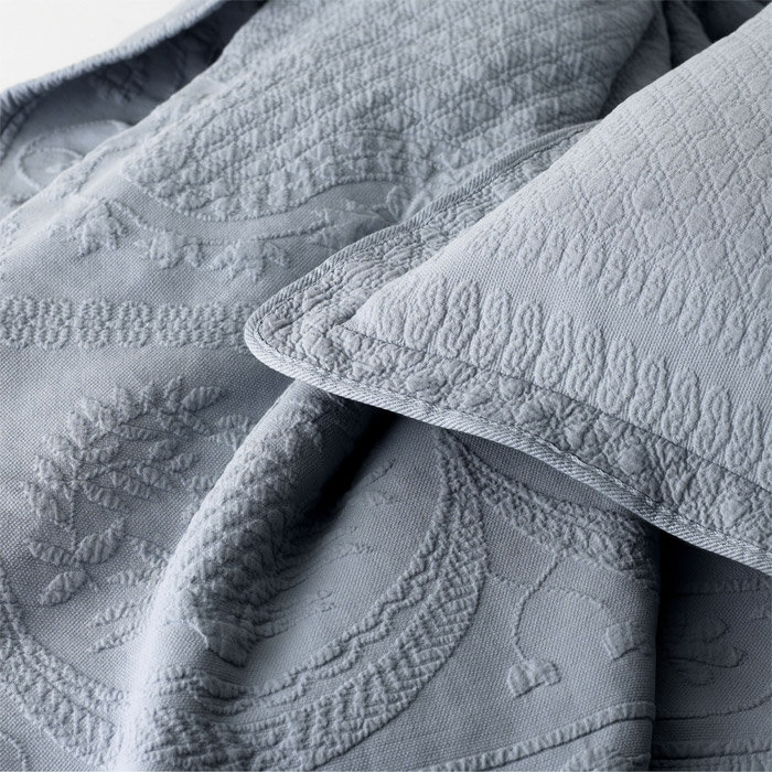Charleston Classic Gray King Cotton Reversible Coverlet