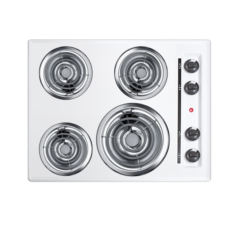 24" White Porcelain 4-Burner Electric Cooktop