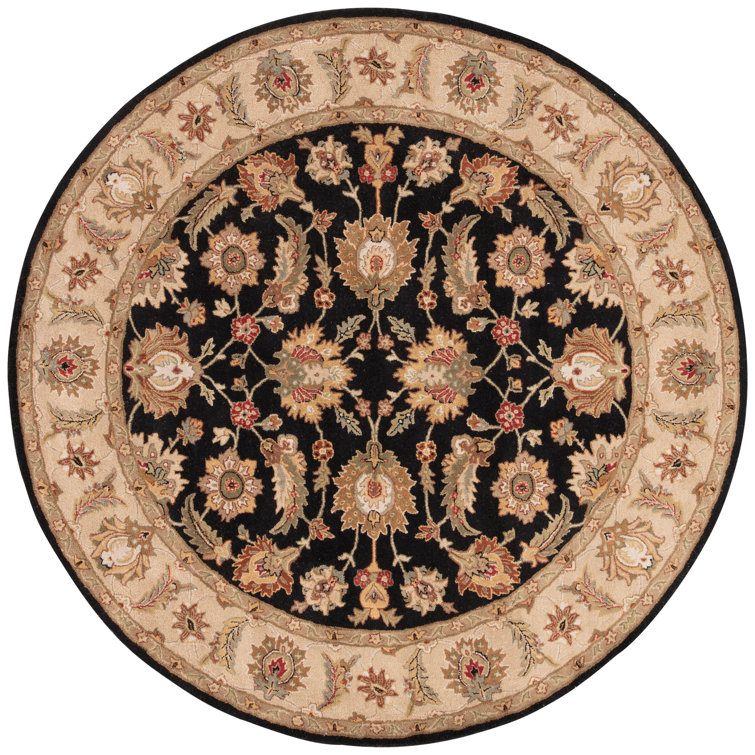 Handmade Black Wool Round Tufted Area Rug 10'0" x 10'0"