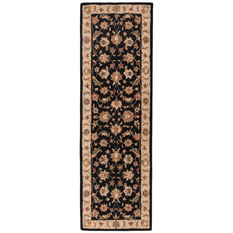 Selene Black and Beige Hand-Tufted Wool Rug 2'6" x 4'
