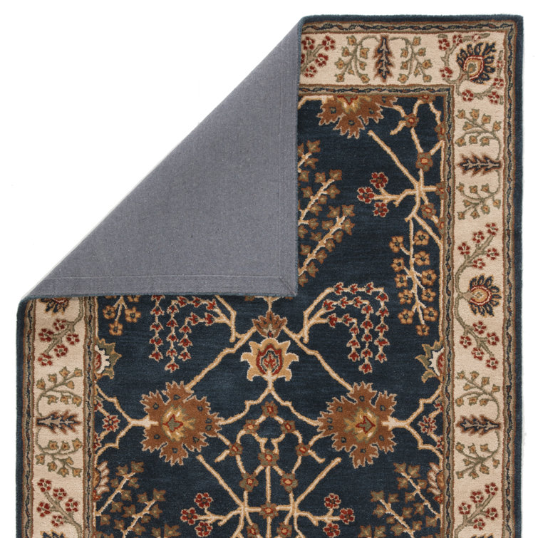 Hand-Tufted Indigo Wool Rectangular Area Rug 3'6" x 5'6"