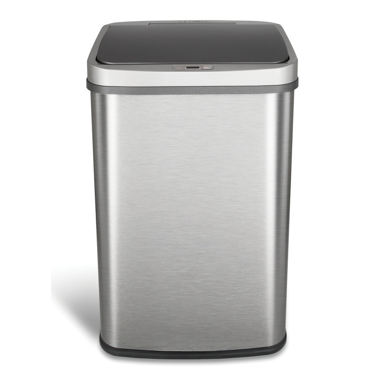 13 Gallon Silver Stainless Steel Touchless Motion Sensor Trash Can