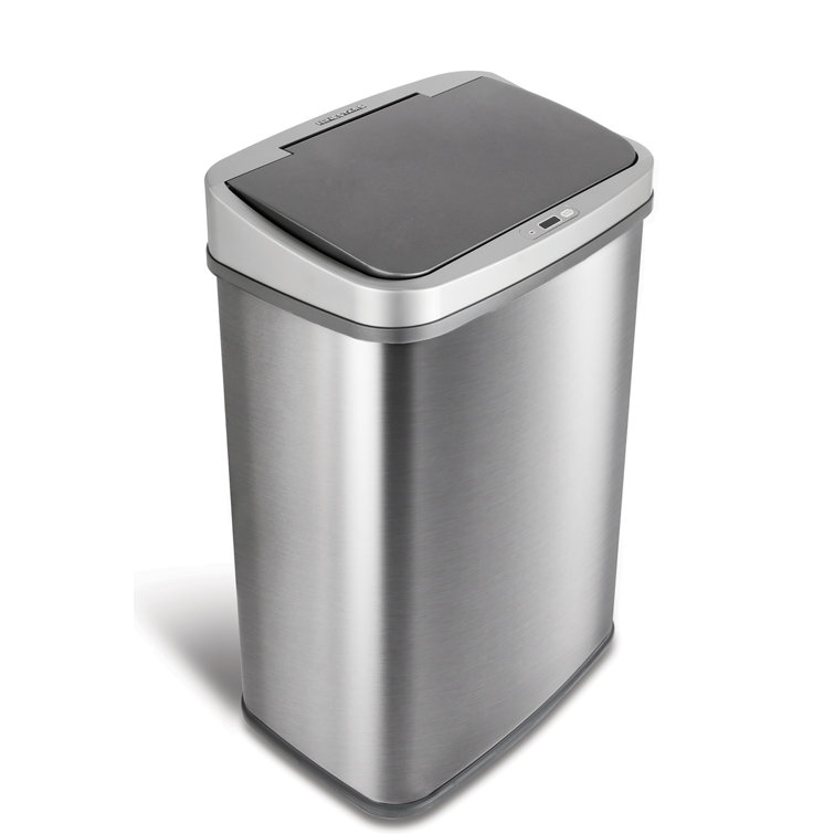 13 Gallon Silver Stainless Steel Touchless Motion Sensor Trash Can