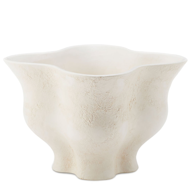 Ivory Ceramic Organic Shaped Table Vase