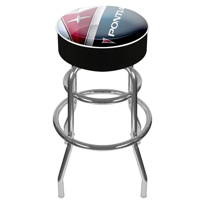 Black Metal Swivel Bar Stool with Padded Seat