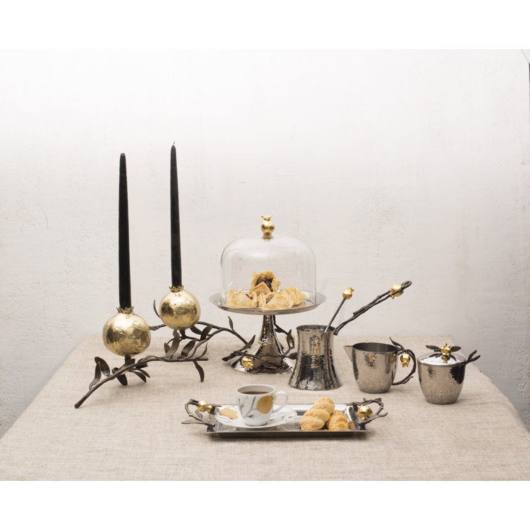 Elegant Handcrafted Pomegranate Sugar Pot with Matching Spoon Set