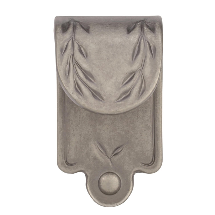 Weathered Nickel Traditional Finger Pull with Leaf Design