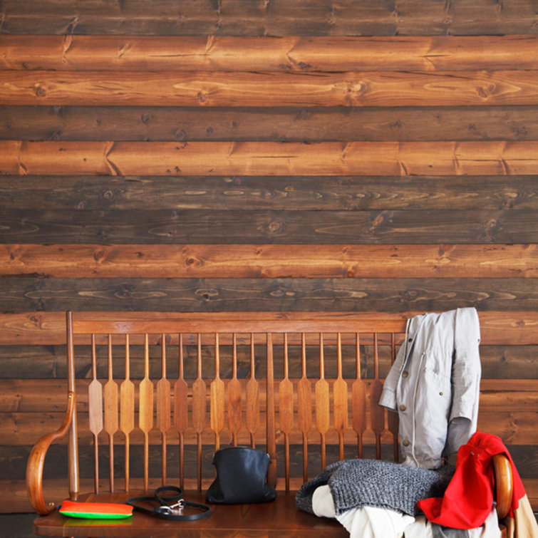 Mix Brown Distressed Pine Solid Wood Wall Panels