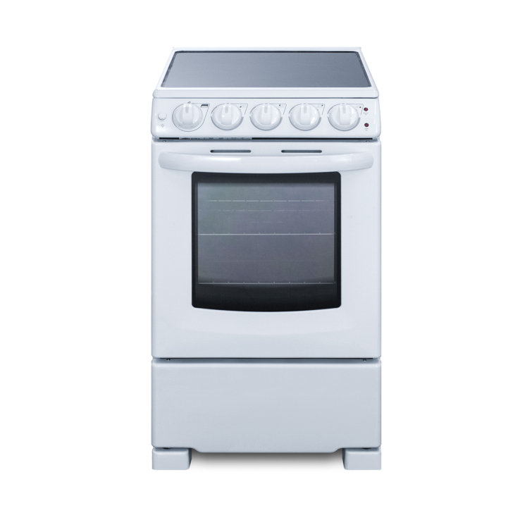 Summit 20" White Electric Built-In Range with 4 Burners