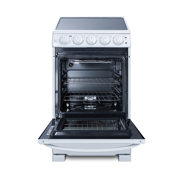 Summit 20" White Electric Built-In Range with 4 Burners