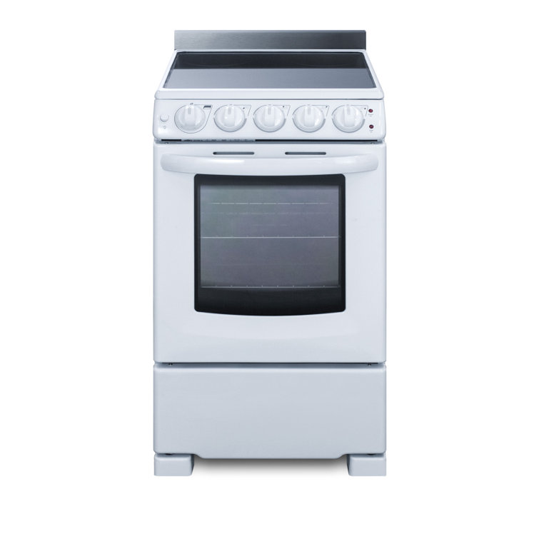 Summit 20" White Electric Built-In Range with 4 Burners