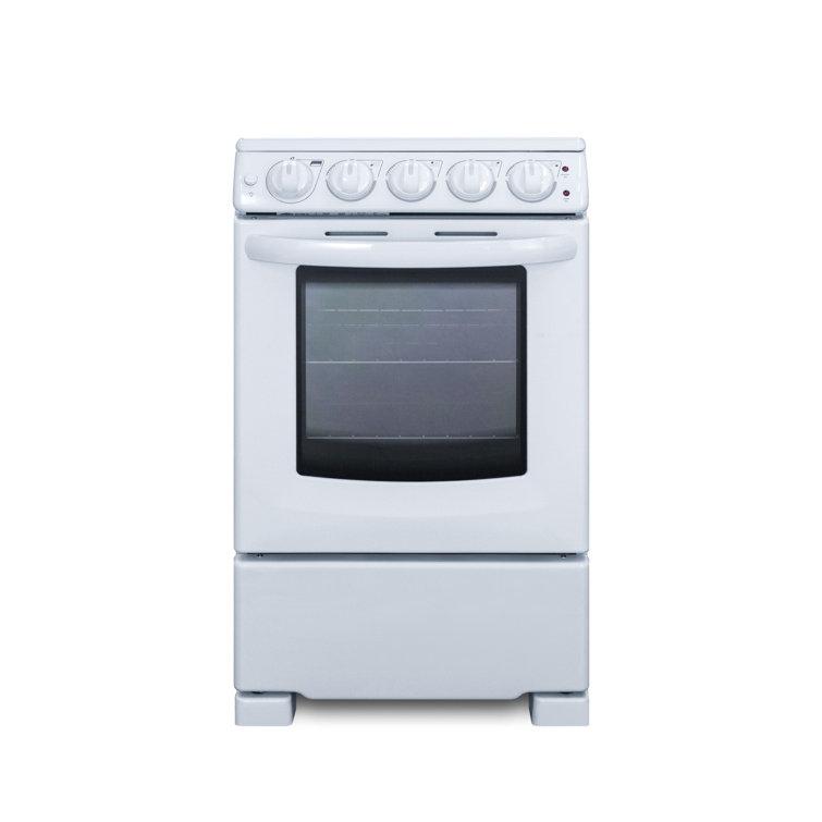 Summit 20" White Electric Built-In Range with 4 Burners