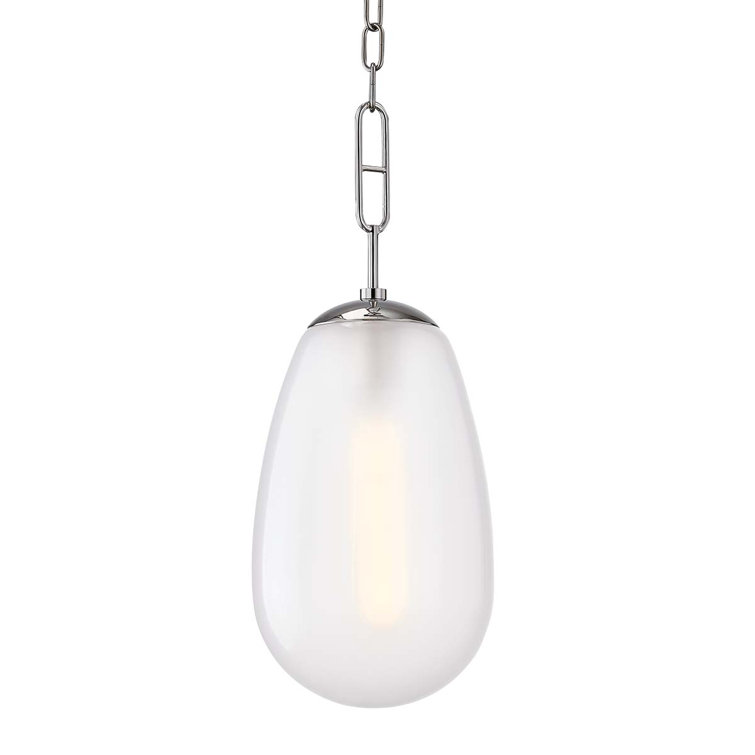 Elegant Bruckner Polished Nickel Pendant with Clear Crystal Glass Shade