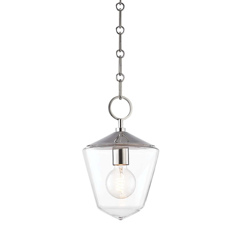 Polished Nickel Clear Glass Indoor/Outdoor Pendant Light