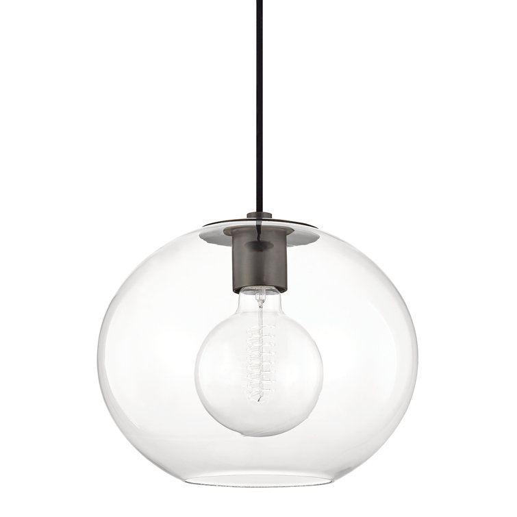 Old Bronze Globe Pendant with Clear Glass Shade - Indoor/Outdoor