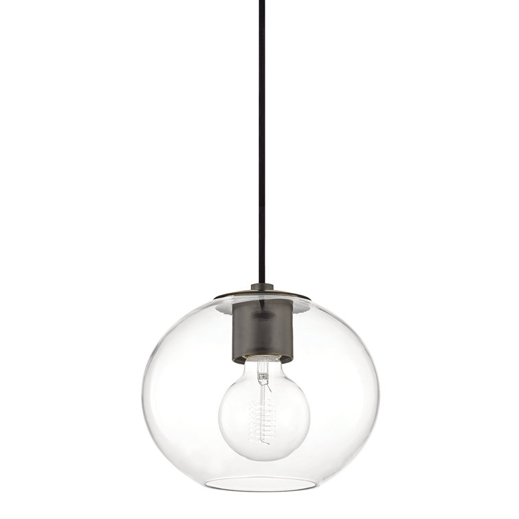Old Bronze Globe Pendant with Clear Glass Shade - Indoor/Outdoor