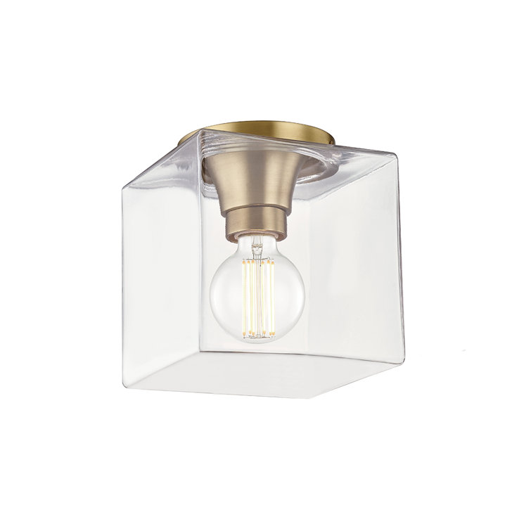 Grace Aged Brass 1-Light LED Flush Mount with Clear Glass Shade