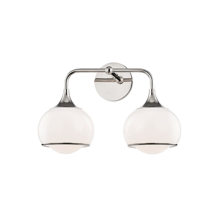 Elegant 3-Light Polished Nickel Sconce with Opal Glass Shade