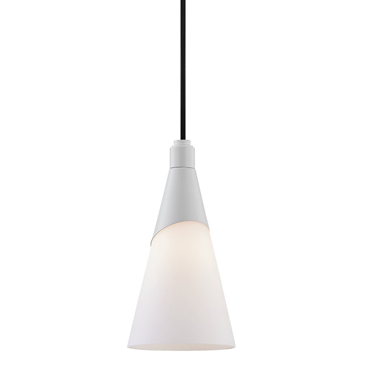 Elegant White Glass 1-Light Pendant with Insulating Features