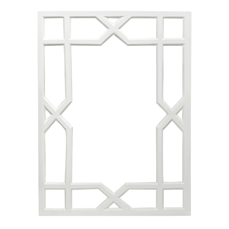 Vero Classic White Lacquered Metal Rectangular Wall Mirror